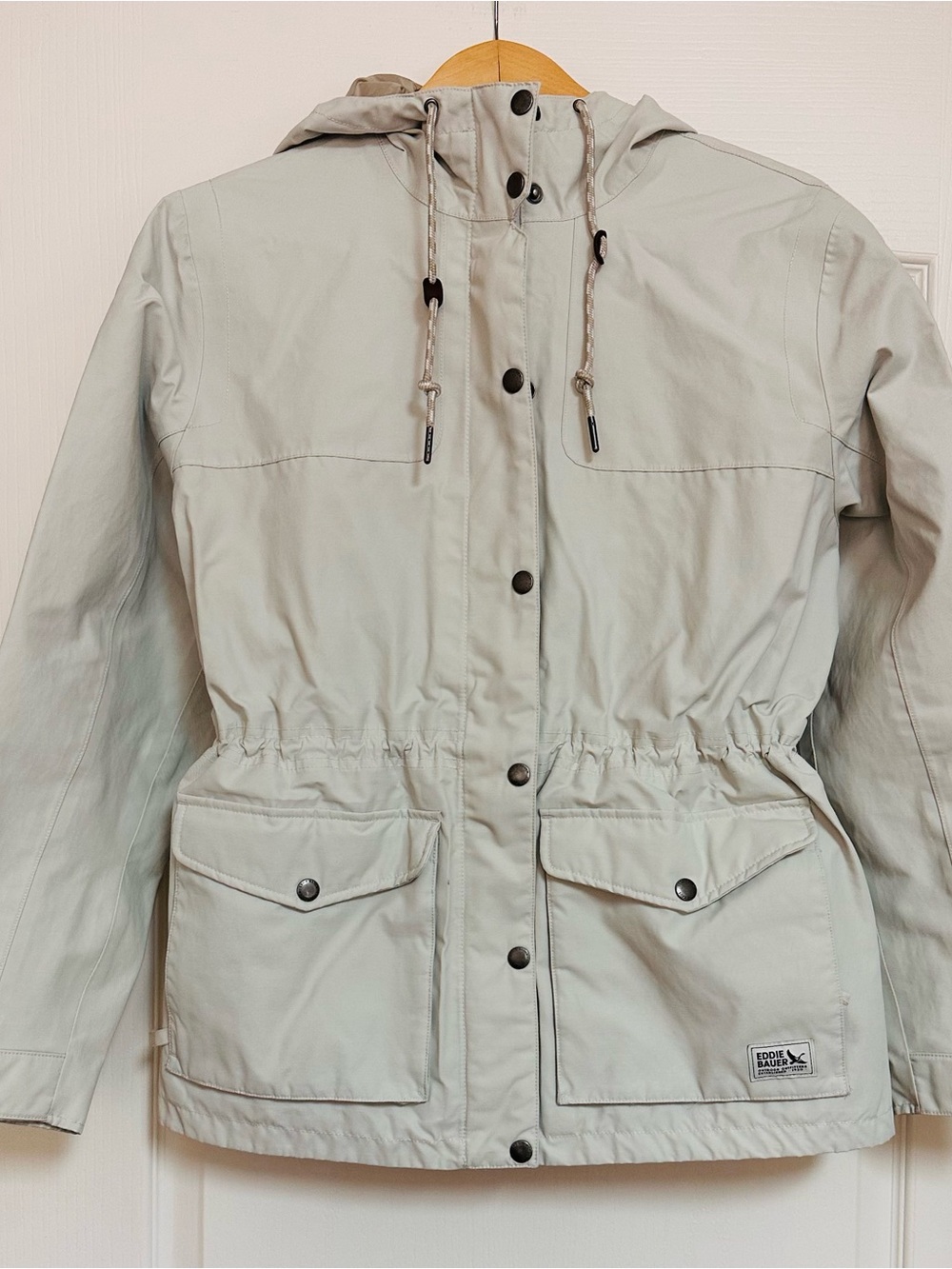 Eddie Bauer Light Charly Gray Hooded Utility Jacket